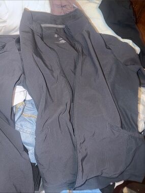 Lightweight Charcoal Gray Zip-Front Shirt Jacket